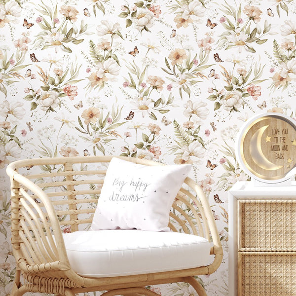Elegant Flowers Bouquet Wallpaper S071 - CostaCover - Peel and stick Removable Wallpaper - abstract wallpaper - accent wallpaper - adhesive wallpaper
