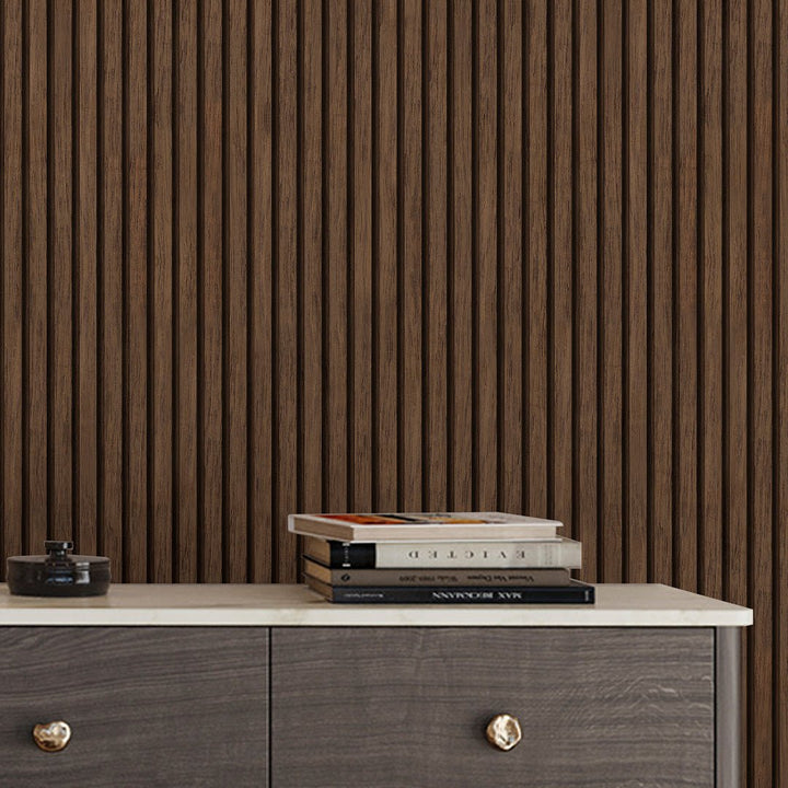Wooden Walnut Slat Panels Wallpaper A004 – CostaCover