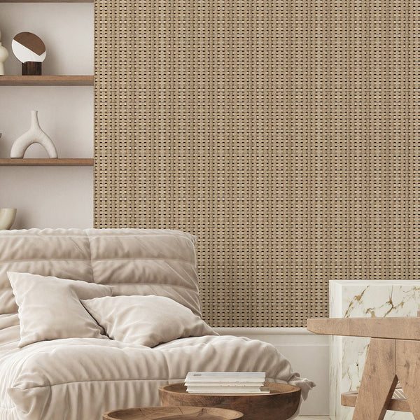 Rattan Weave Effect Style 2 Wallpaper A015 - CostaCover - Peel and stick Removable Wallpaper - about walls - accent wallpaper - adhesive wallpaper