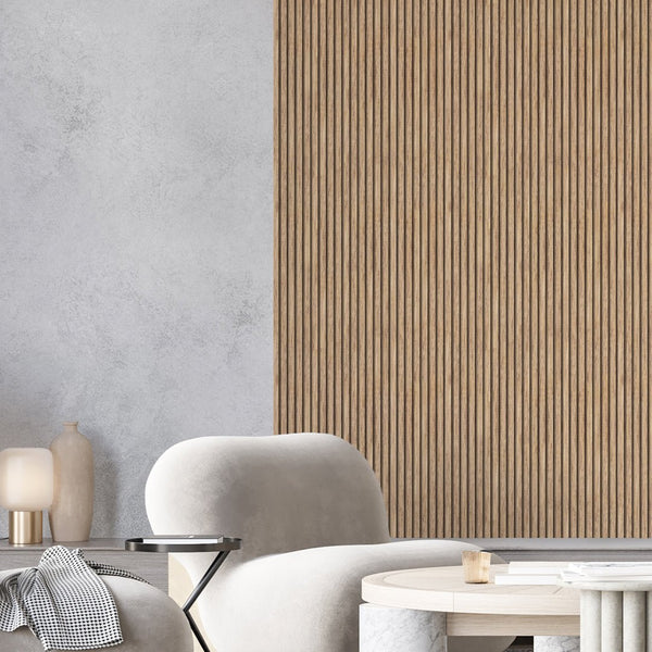 Wooden Light Oak Slat Panels Wallpaper A002 - CostaCover - Peel and stick Removable Wallpaper - abstract wall art - abstract wallpaper - accent wallpaper