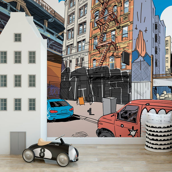 Street Comics Style Wall Mural CCM183 - CostaCover - Peel and stick Removable Wallpaper - Abstract - abstract arches - abstract floral