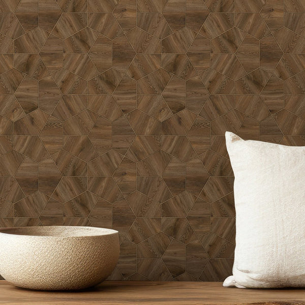 Wood Veneer Mosaic Wallpaper A017 - CostaCover - Peel and stick Removable Wallpaper - about walls - abstract wallpaper - accent wallpaper