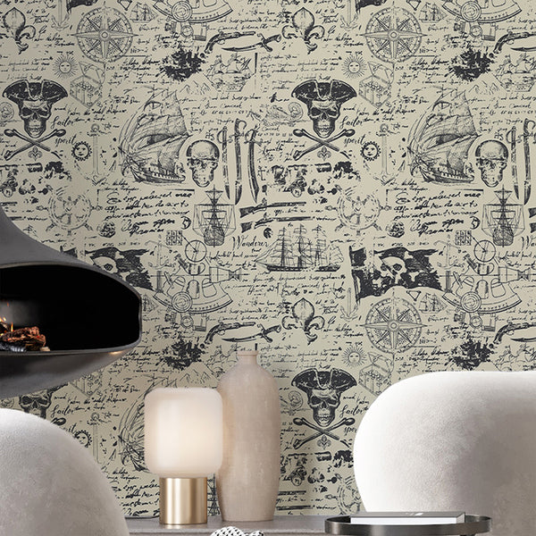 Vintage Pirate Map Wallpaper A094