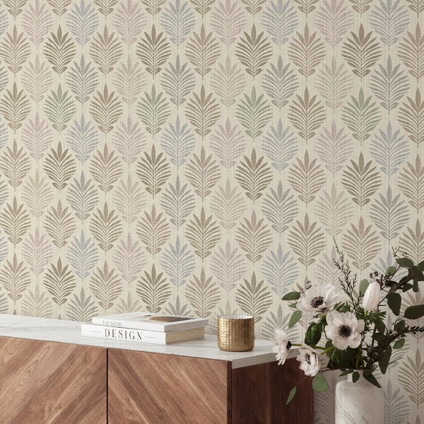 Pastel Beige Botanical Leaf L035