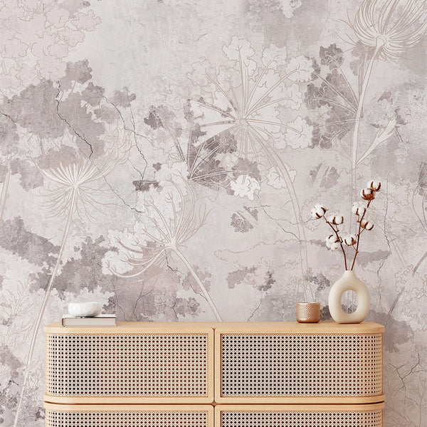 Gray & Pink Concrete Wall Mural CCM139 - CostaCover - Peel and stick Removable Wallpaper - abstract wallpaper - accent wallpaper - adhesive wallpaper