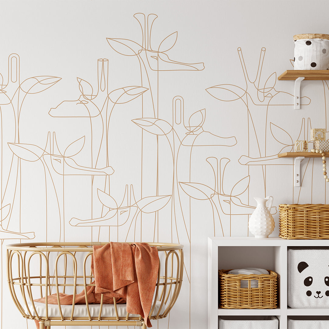 Giraffe Line Art Wall Mural CCM210