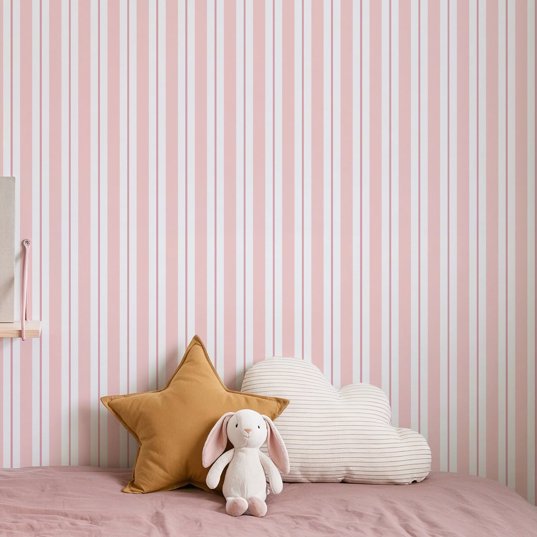 Pink Vertical Stripes Wallpaper