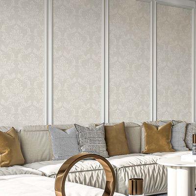 Beige Classic Damask Wallpaper A031