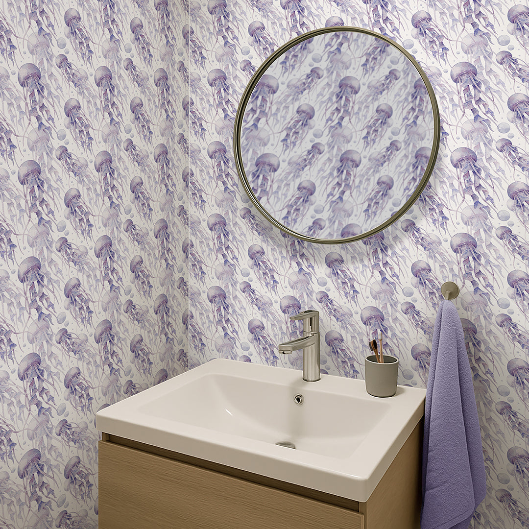Purple Tiny Jellyfish Wallpaper S089