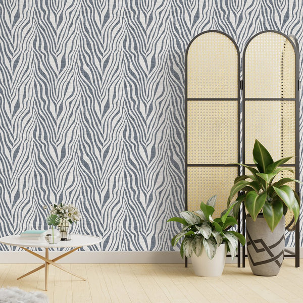 Abstract Blue Zebra Grasscloth Wallpaper CG019 - CostaCover - Traditional Wallpaper - Abstract - abstract floral - Abstract Labyrinth Lines