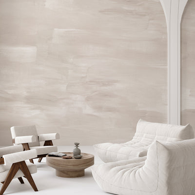 Beige Brush Strokes Wall Mural CCM190