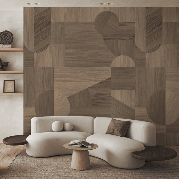 Walnut Wood Texture Wall Mural AM095 - CostaCover - Peel and stick Removable Wallpaper - about walls - Abstract - abstract lines