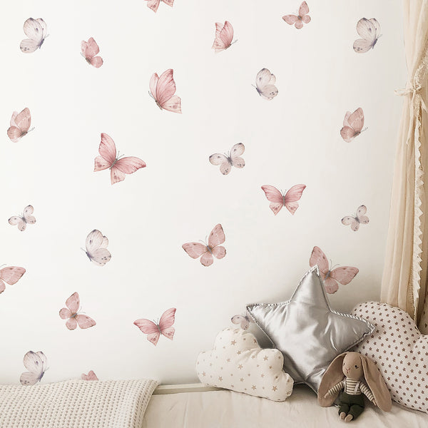 Pink Butterflies Wallpaper W156