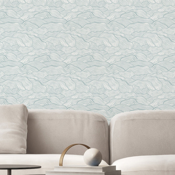 Turquoise Wave Japanese Wallpaper A097