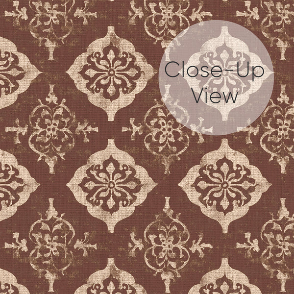 Terracotta Damask Medallion Wallpaper L083