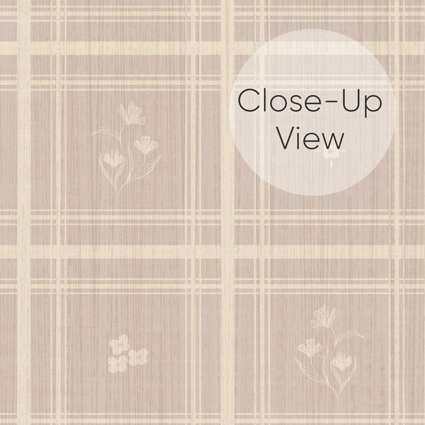 Taupe Beige Floral Wallpaper L152