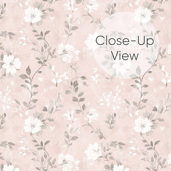 Blush Pink Wildflowers Wallpaper L076