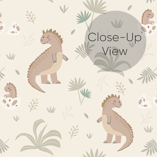 Beige Dinosaur Nursery Wallpaper L153