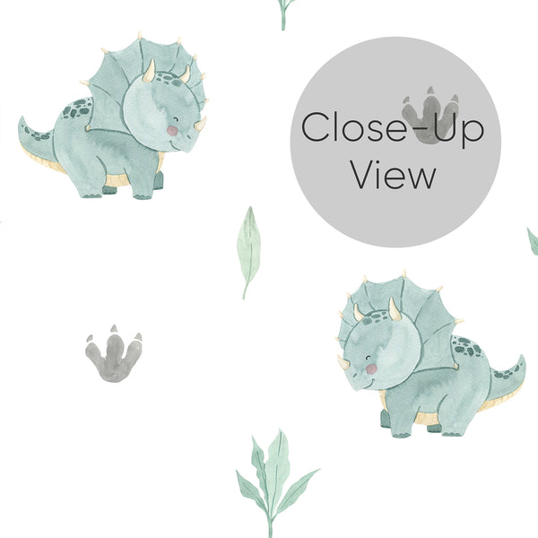 Green Dinosaur Nursery Wallpaper L143