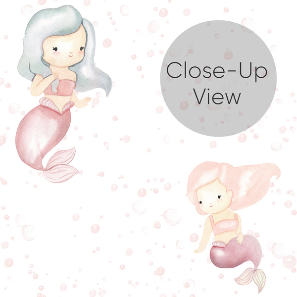Pink Mermaid Nursery Wallpaper L138