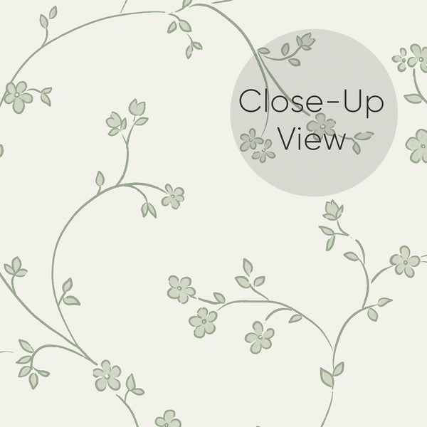 Green Floral Vine Wallpaper L111