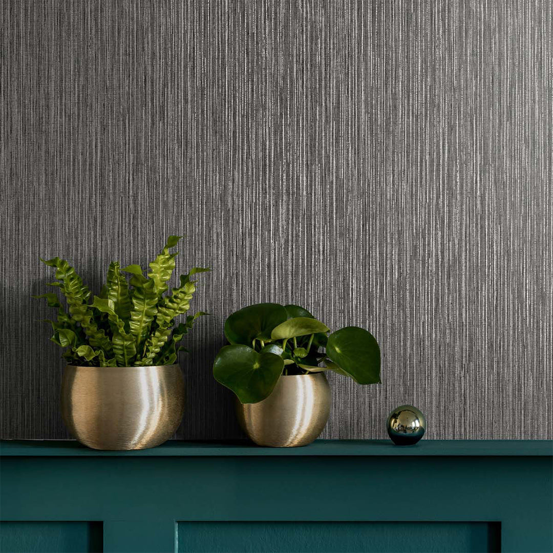 Tailor Made Vertical  - Obsidian Gray Traditional Wallpaper TS80910