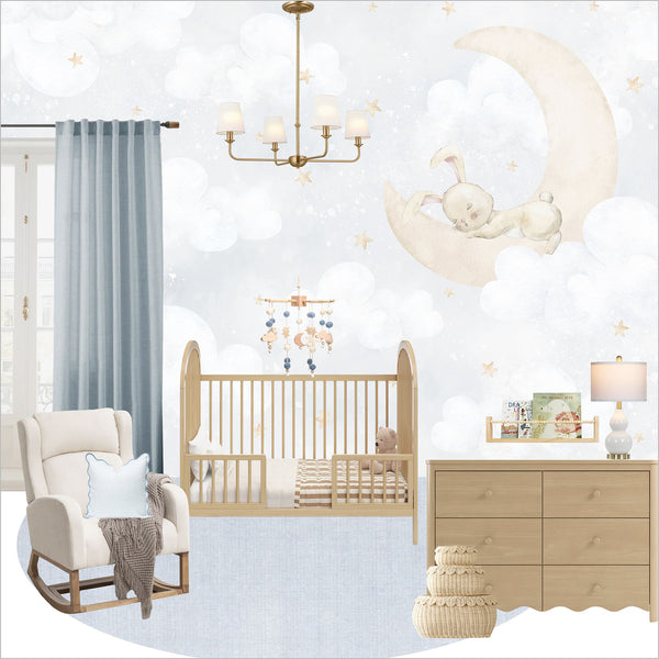 Bunny on Moon Wall Mural SM069