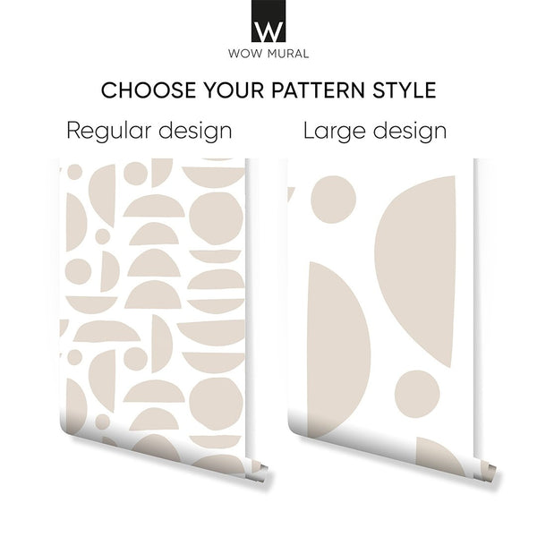 Beige & White Boho Stones Wallpaper W027 - CostaCover - Peel and stick Removable Wallpaper - Abstract - abstract lines - abstract wall art