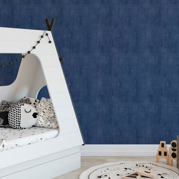 Navy Blue Denim Texture Wallpaper CC348 - CostaCover - Peel and stick Removable Wallpaper - abstract wall art - abstract wallpaper - aqua blue