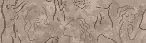 Brown Body Line Wall Mural AM016 - CostaCover - Peel and stick Removable Wallpaper - about walls - Abstract - abstract arches