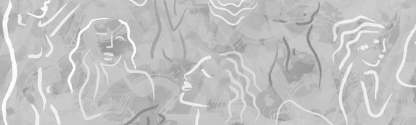 Gray & White Body Line Wall Mural AM017 - CostaCover - Peel and stick Removable Wallpaper - about walls - Abstract - abstract arches