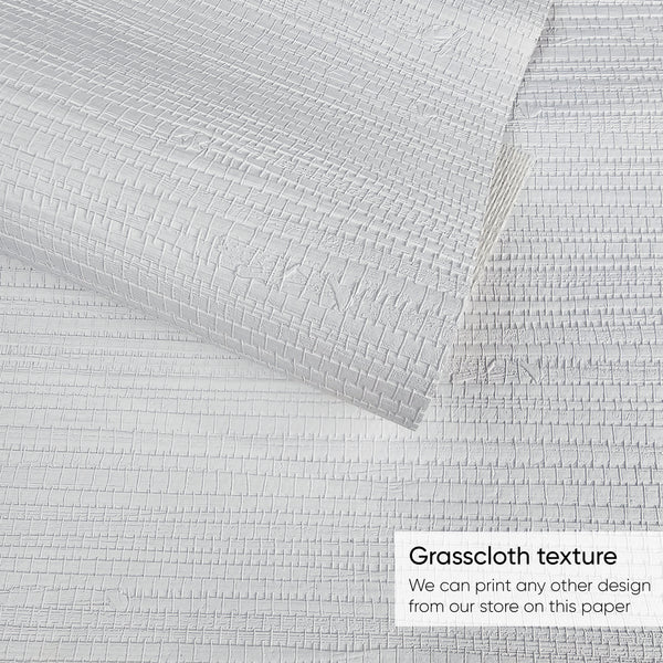 Neutral Stitched Grid Grasscloth Wallpaper CG031