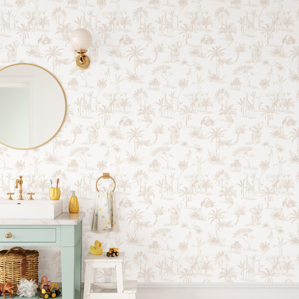 Beige Animal Print Wallpaper CC339 - CostaCover - Peel and stick Removable Wallpaper - abstract wall art - abstract wallpaper - adhesive wallpaper