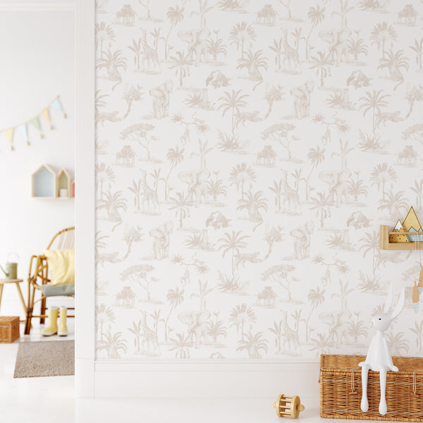 Beige Animal Print Wallpaper CC339 - CostaCover - Peel and stick Removable Wallpaper - abstract wall art - abstract wallpaper - adhesive wallpaper