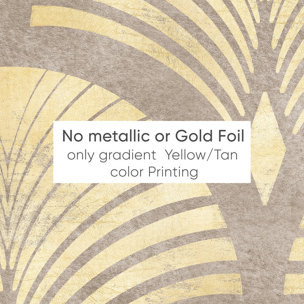 Please note: this design is printed as a gradient yellow/tan color — no metallic or gold-foil finish is used.