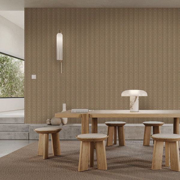 Rattan Weave Effect Style 2 Wallpaper A015 - CostaCover - Peel and stick Removable Wallpaper - about walls - accent wallpaper - adhesive wallpaper