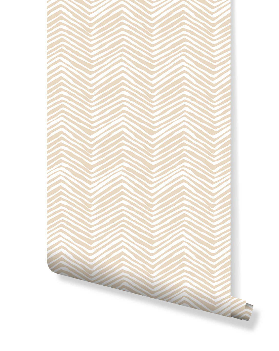 Self Adhesive Chevron Style Beige Lines Removable Wallpaper CC034