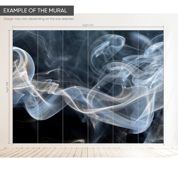 Black Gray Smoke Wall Mural CCM028 - CostaCover - Peel and stick Removable Wallpaper - 3d wall murals - 3d wall painting - Abstract