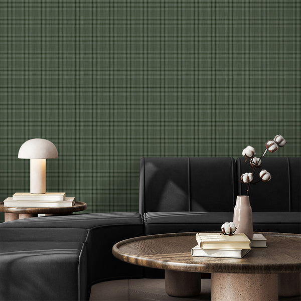 Green Plaid Wallpaper S138