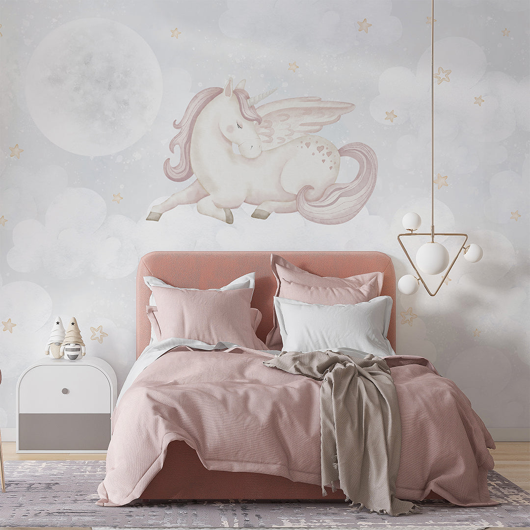 Dreaming Unicorn & Moon Wall Mural AM145