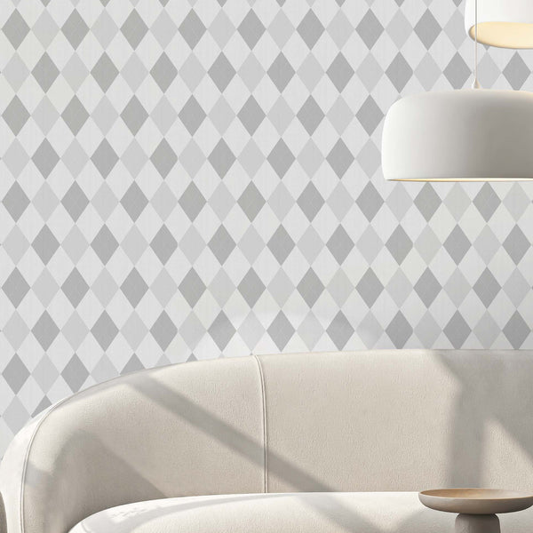 Two Color Gray Rhombus Wallpaper S024