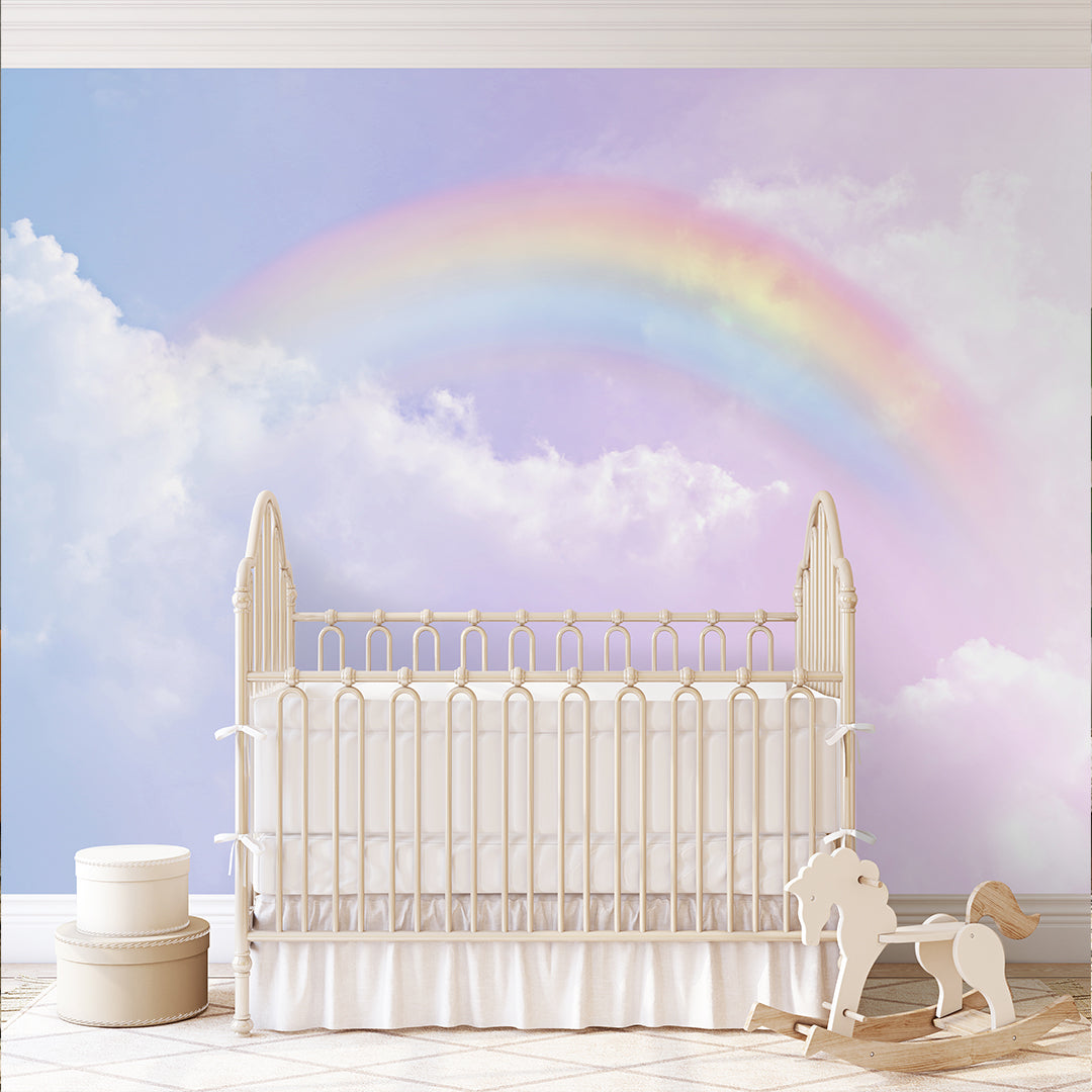 Rainbow and Clouds Wall Mural WM086