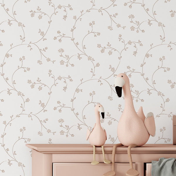 Neutral Floral Vine Wallpaper L110