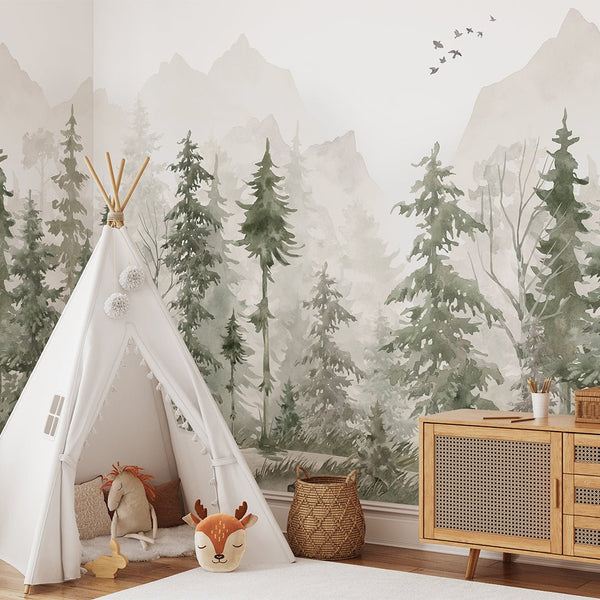 Mystic Woodland Wall Mural WM048 - CostaCover - Peel and stick Removable Wallpaper - abstract wallpaper - accent wallpaper - adhesive wallpaper
