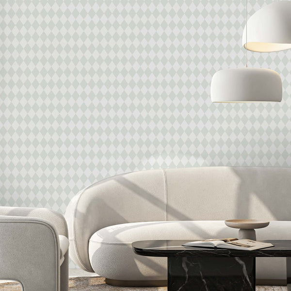 Pastel Green Rhombus Wallpaper S027 - CostaCover - Peel and stick Removable Wallpaper - abstract wall art - accent wallpaper - adhesive wallpaper