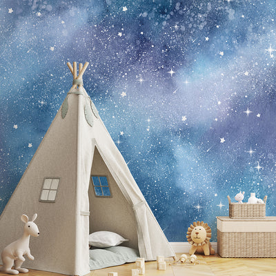 Blue Galaxy Wall Mural SM095