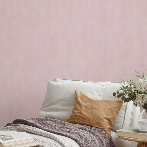 Blush Pink Plaster Look Wallpaper S153
