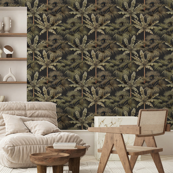 Dark Tropical Palm Wallpaper A140