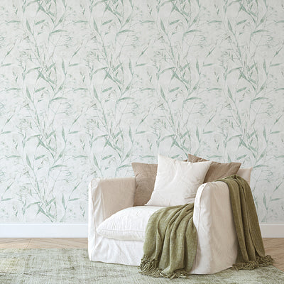 Sage Green Botanical Wallpaper CC361
