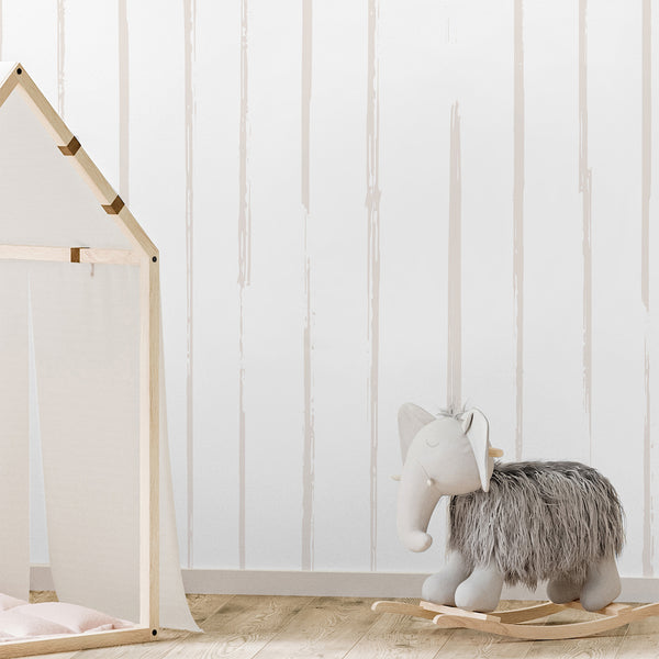 Neutral Beige Vertical Stripe Wall Mural AM197